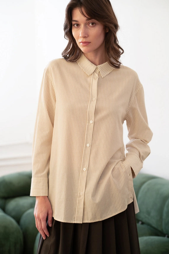 Prim Pin Stripe Button-Down
