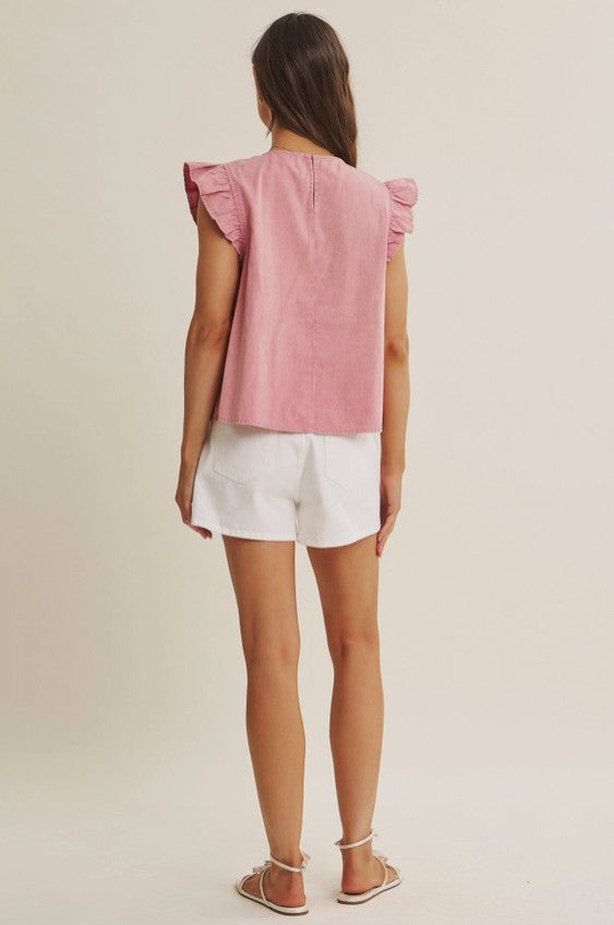 Regan Pleated Ruffle Blouse