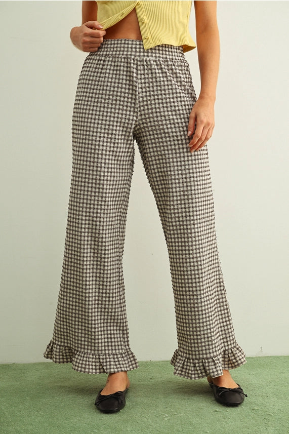 Riley Ruffle Gingham Pants