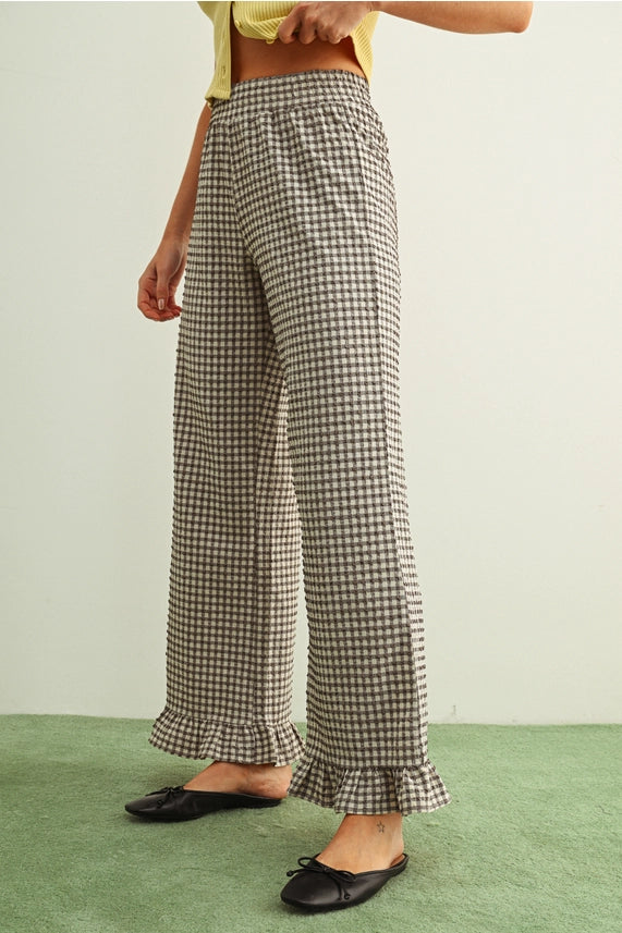 Riley Ruffle Gingham Pants