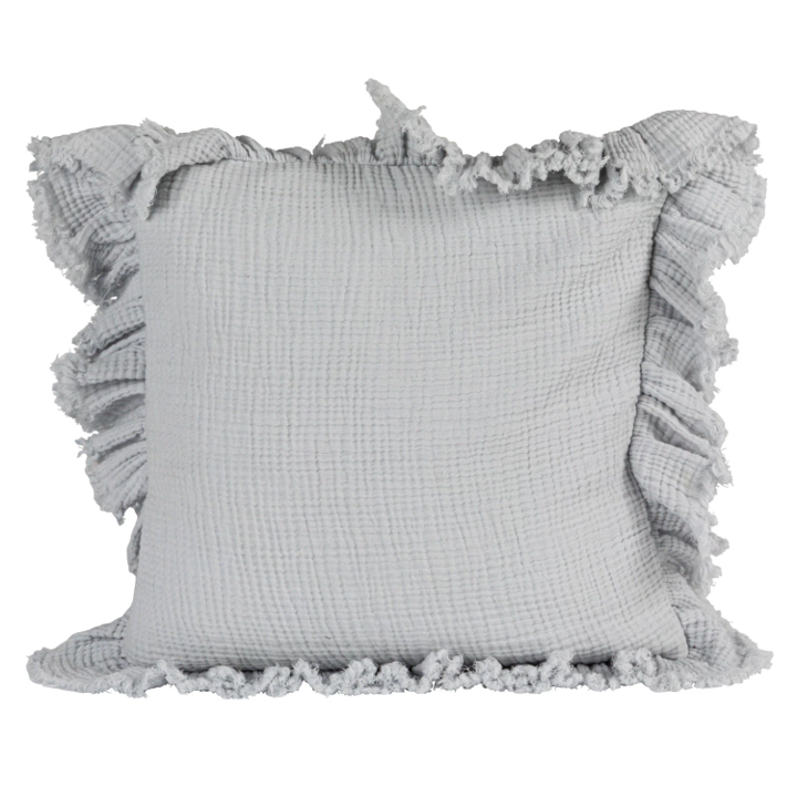 Blue Ruffle Accent Pillow