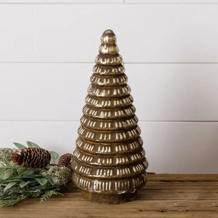 Rust Finish Mercury Glass Tree