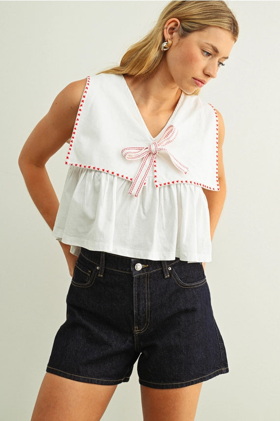 Sailor Sleeveless Top