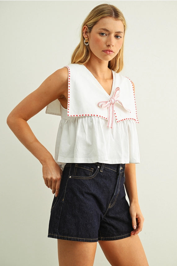 Sailor Sleeveless Top