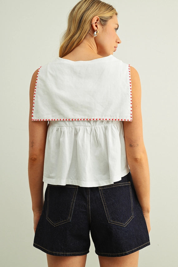 Sailor Sleeveless Top