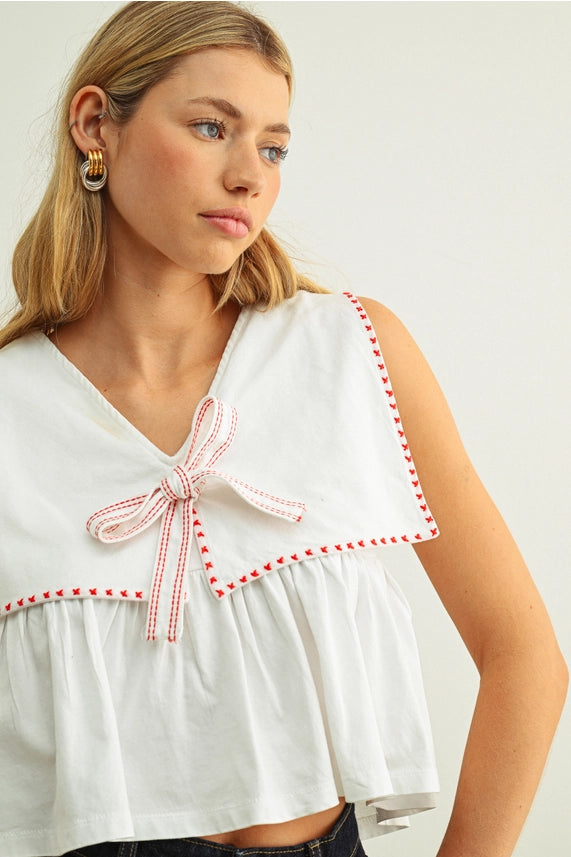 Sailor Sleeveless Top