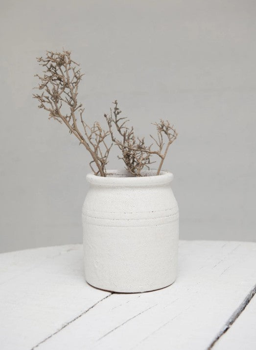Distressed White Terracotta Crock
