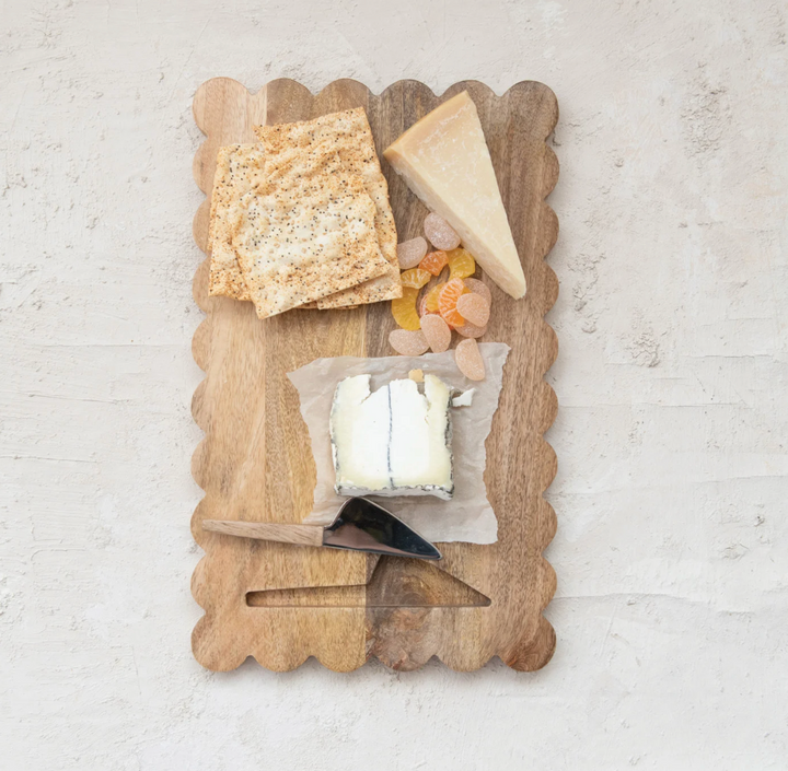 Mango Wood Scalloped Serving Board