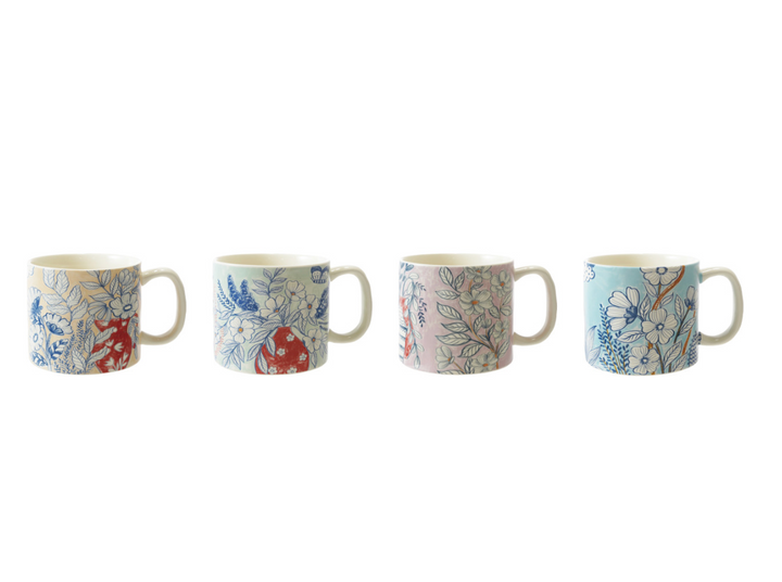 Flower Stoneware Mugs
