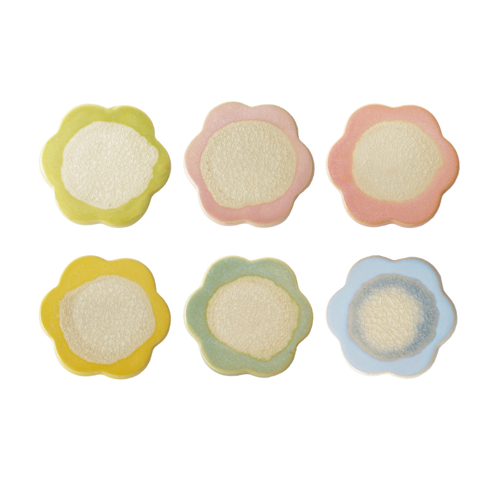 Stoneware Flower Coasters