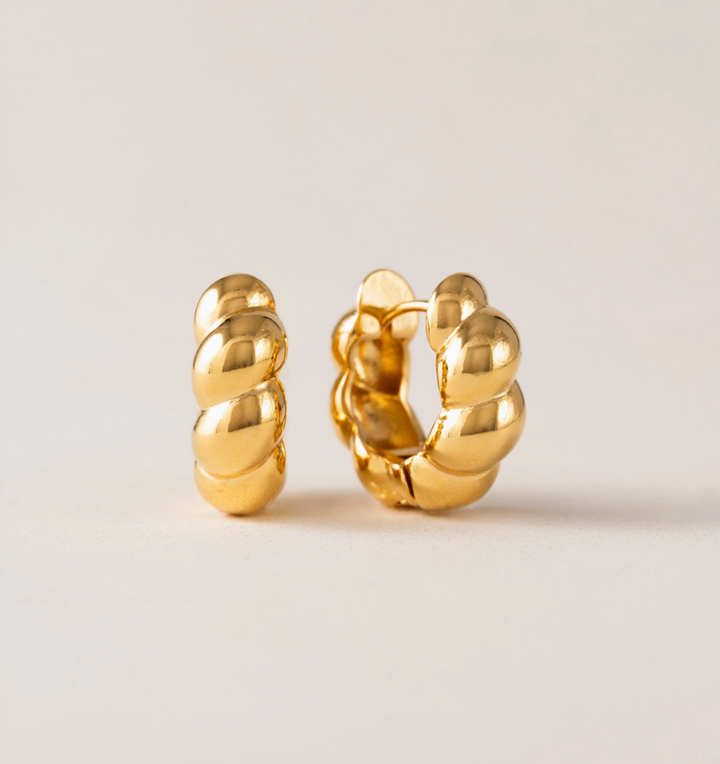 Croissant Puff Hoop Earrings