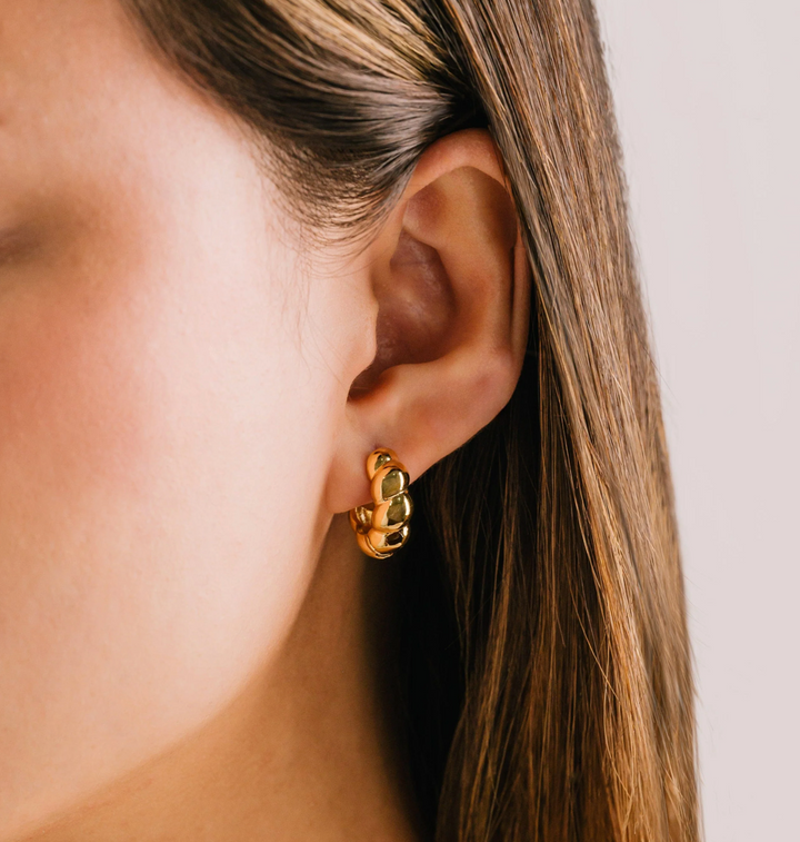 Croissant Puff Hoop Earrings
