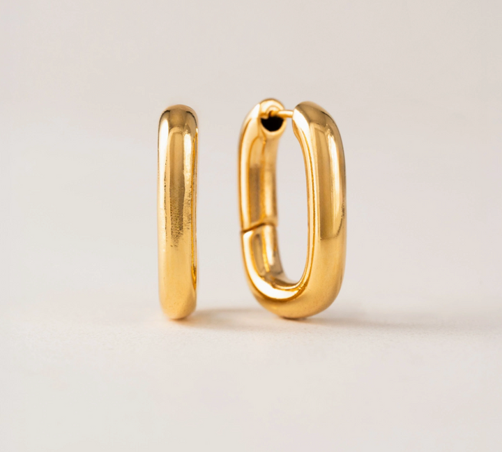 Midi Paperclip Puff Hoop Earrings