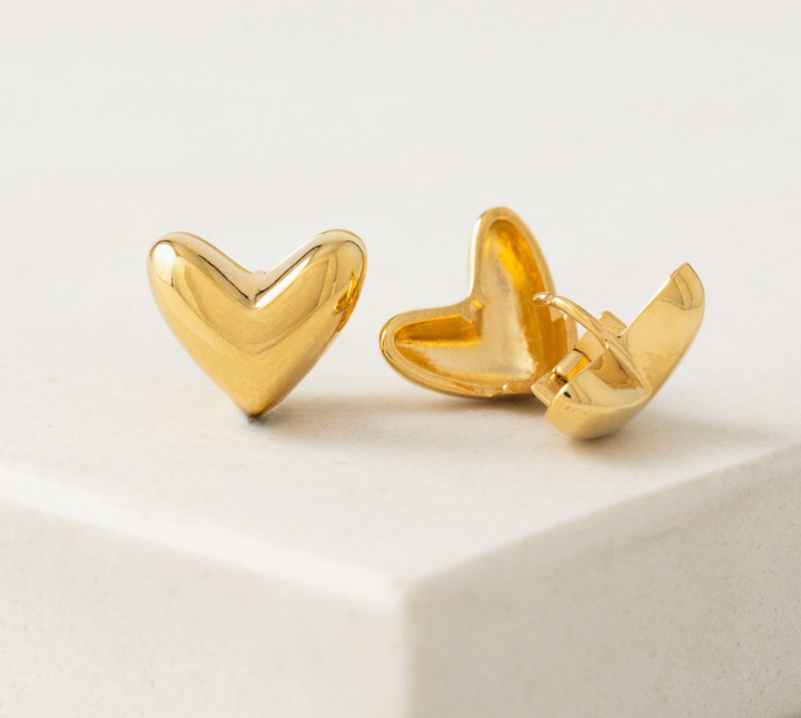 Heart Puff Hoop Earrings