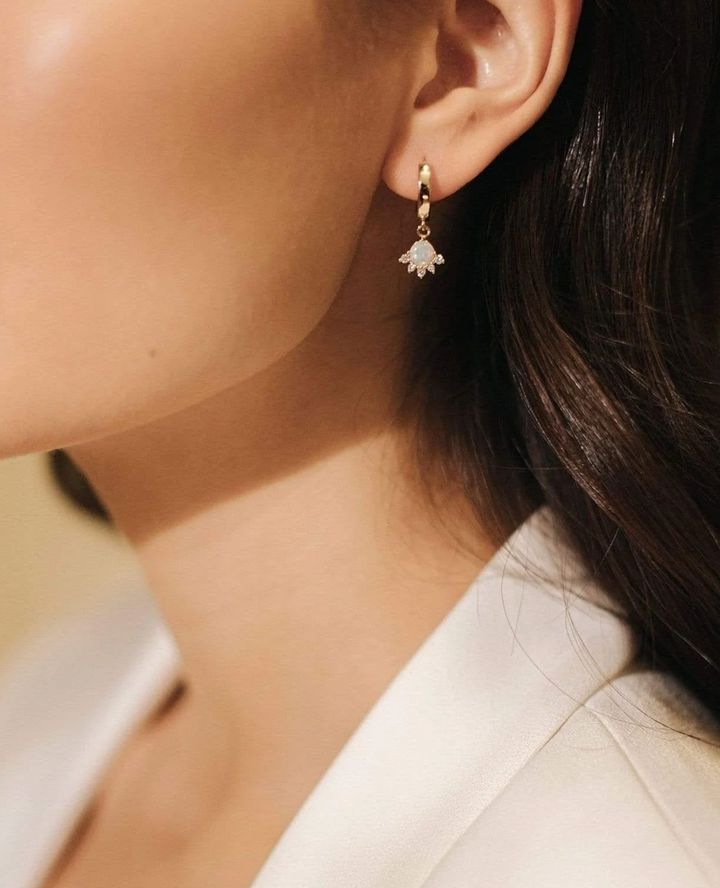 Juno Huggie Drop Hoop Earrings