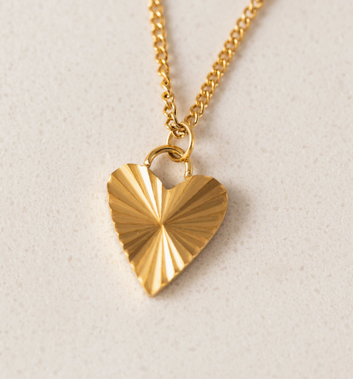 Fluted Heart Necklace