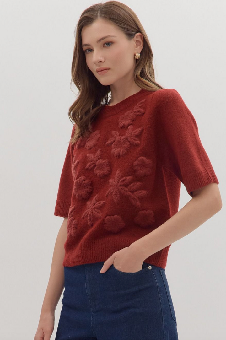 Devin Burgundy Sweater