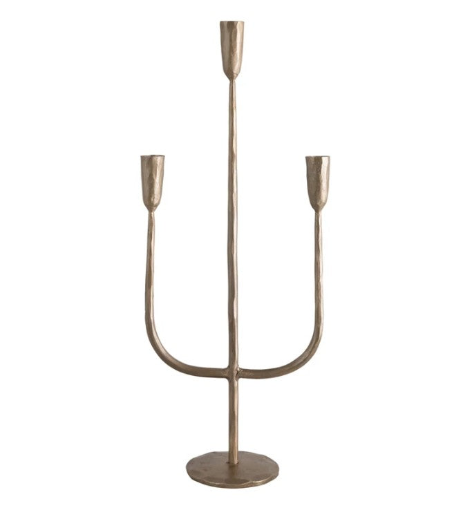 Hand-Forged Metal Candelabra with Antique Finish
