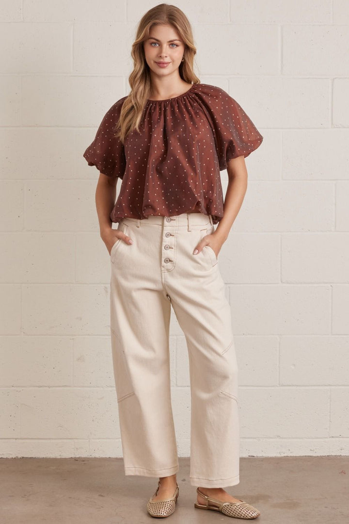 Tatum Polka Dot Bubble Top