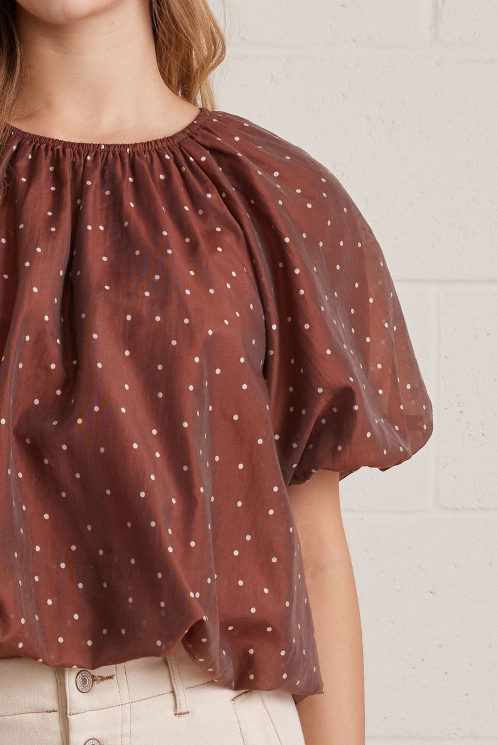Tatum Polka Dot Bubble Top