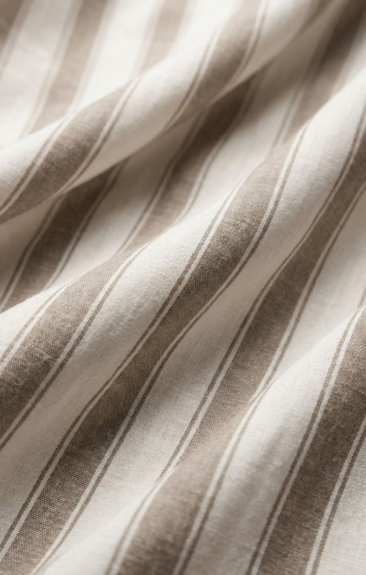 The Perfect Striped Button-Up - Light Toffee