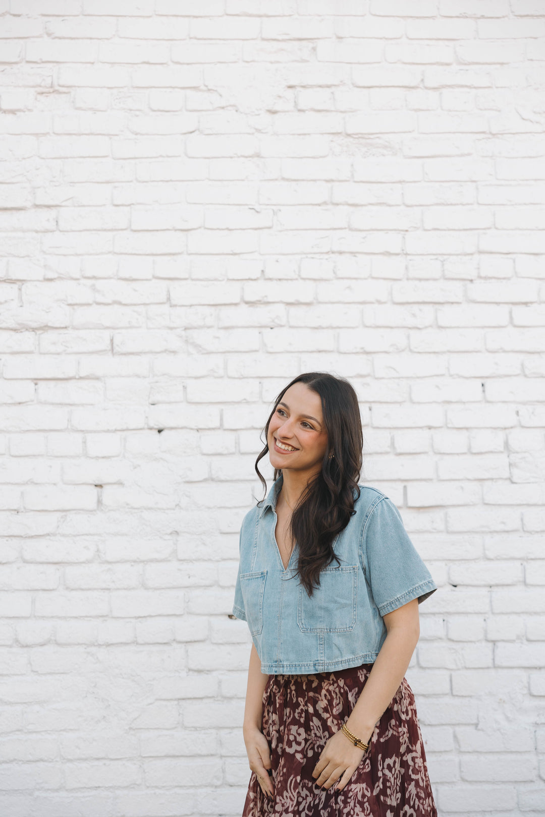 Liz Denim Cropped Top