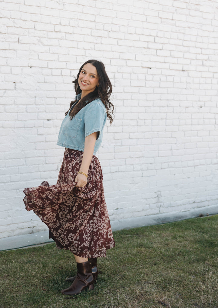 Liz Denim Cropped Top