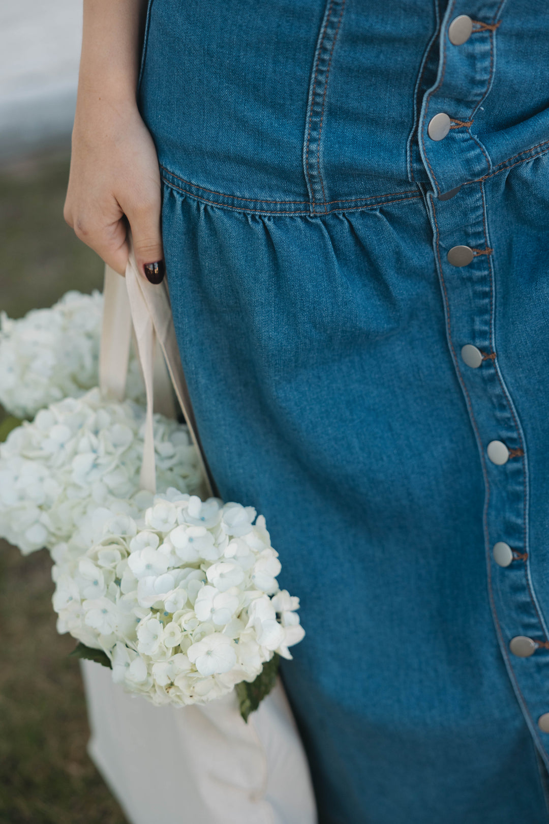 Button-down Denim Skirt