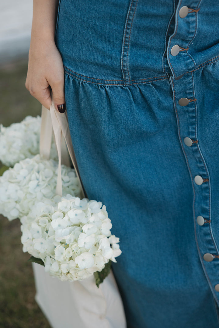 Button-down Denim Skirt