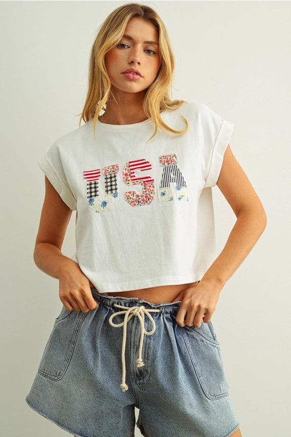 USA Patchwork Tee