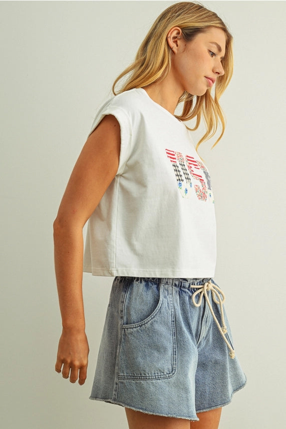 USA Patchwork Tee
