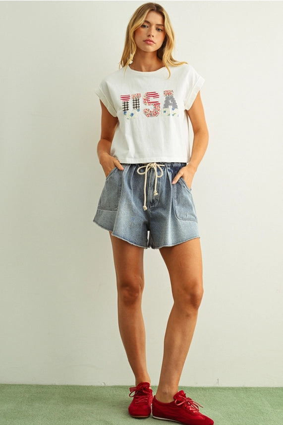 USA Patchwork Tee