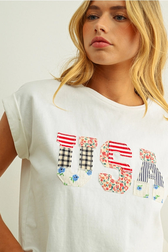 USA Patchwork Tee