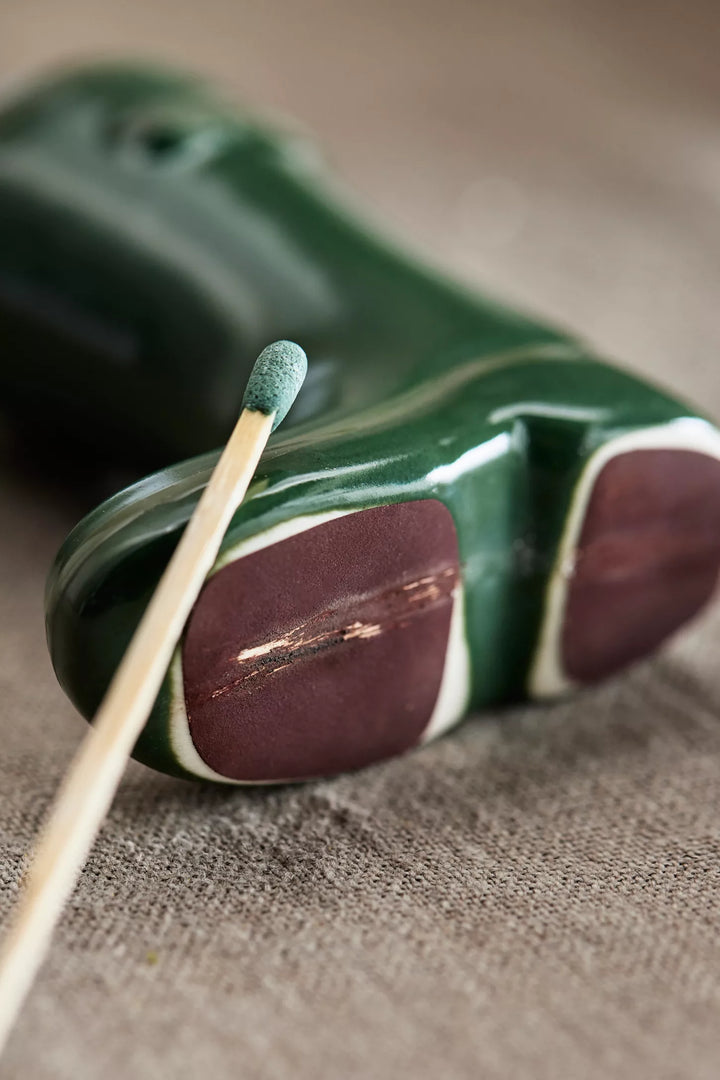 Wellington Boot Match Holder Green Ceramic