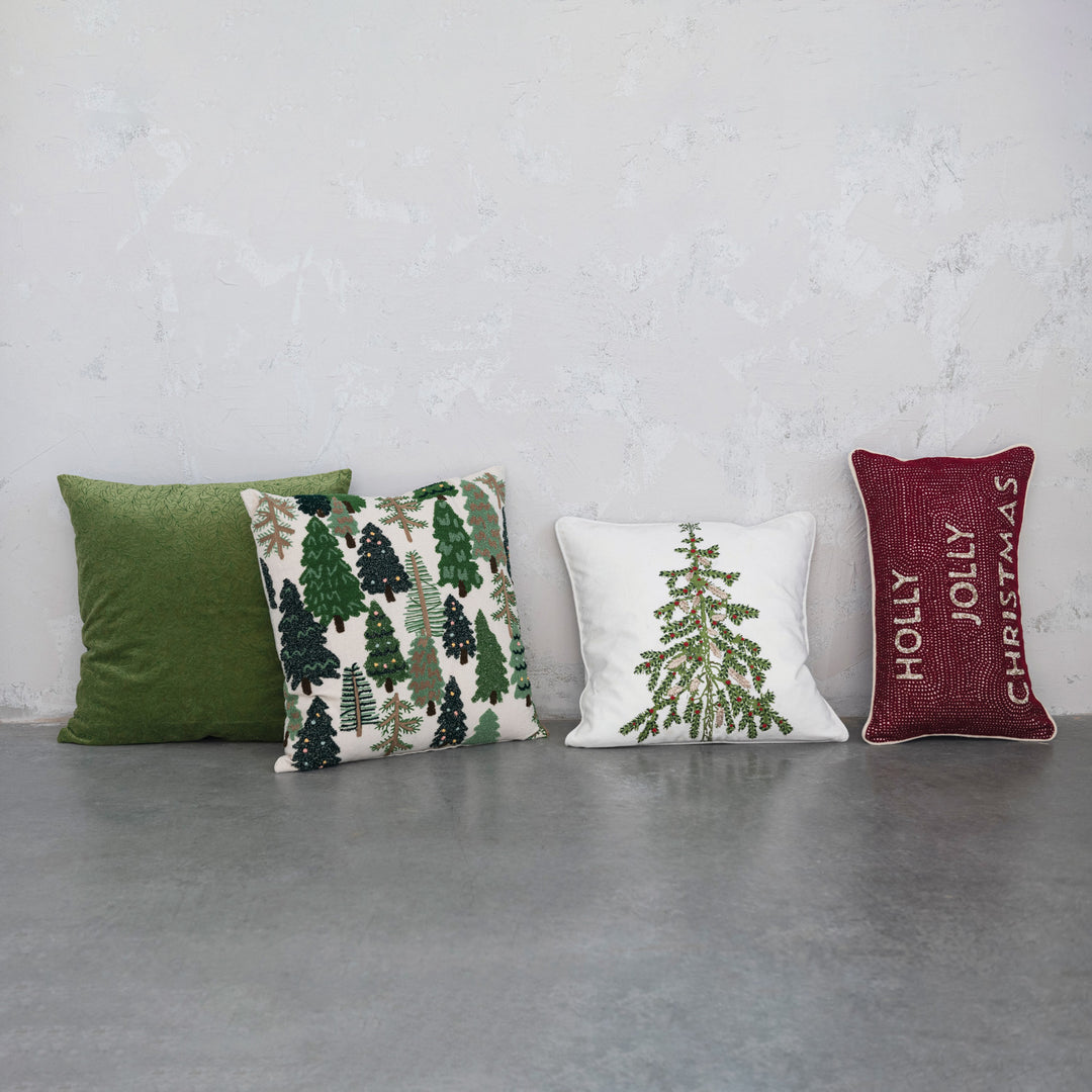 Embroidered Tree Pillow