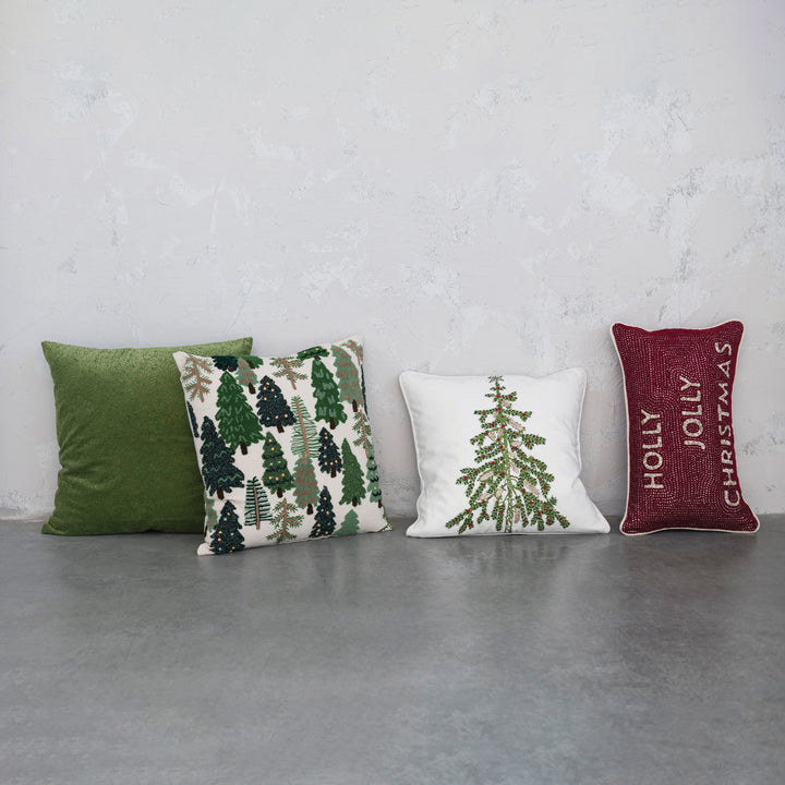 Embroidered Tree Pillow