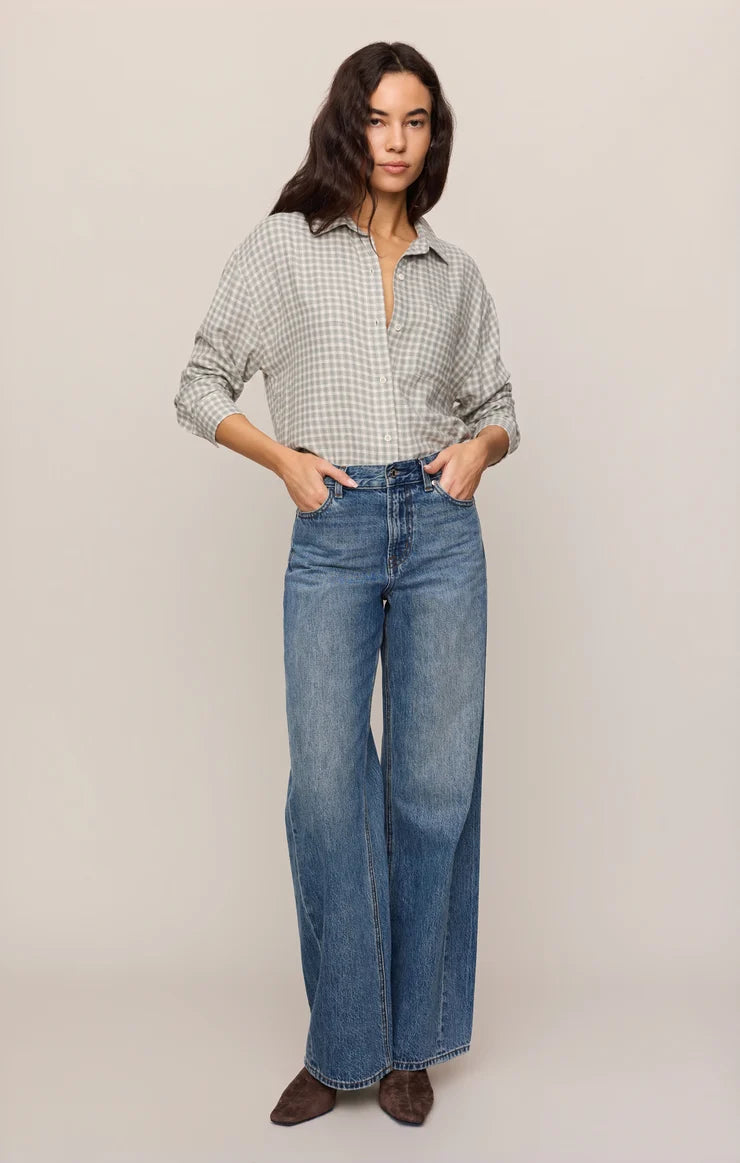 River Plaid Button Up Emerald Cove