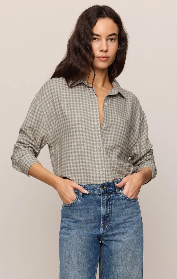 River Plaid Button Up Emerald Cove