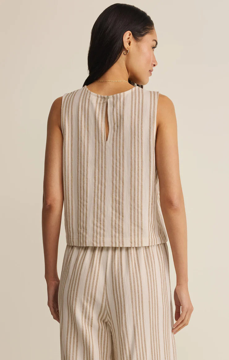 Sloane Knit Stripped Tank in Cloud