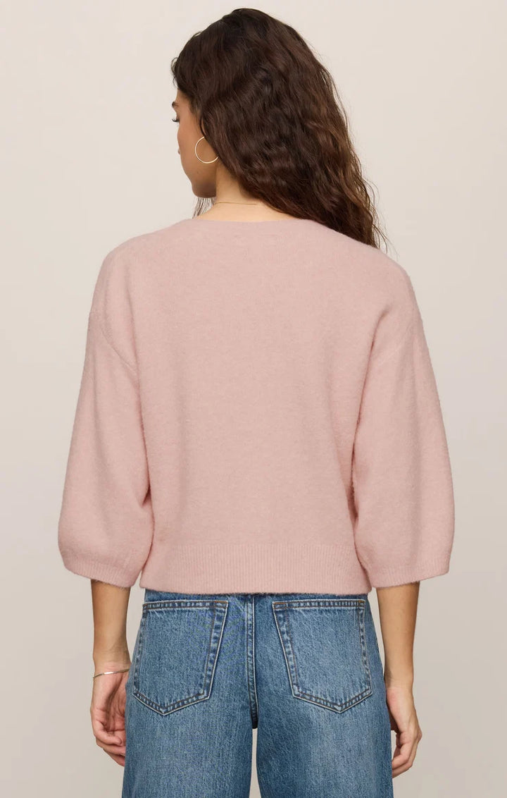 Valor Short Sleeve Cardigan Blush