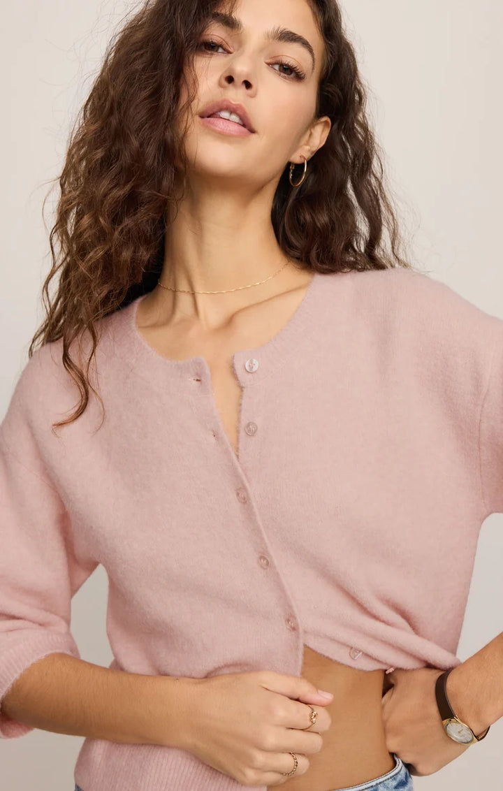 Valor Short Sleeve Cardigan Blush