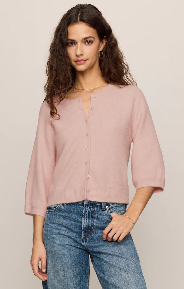 Valor Short Sleeve Cardigan Blush