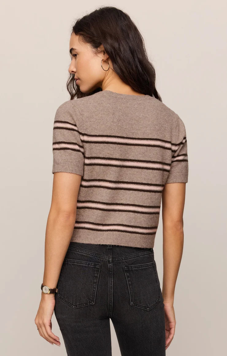Gatewood Stripe Sweater Tee Heather Ash