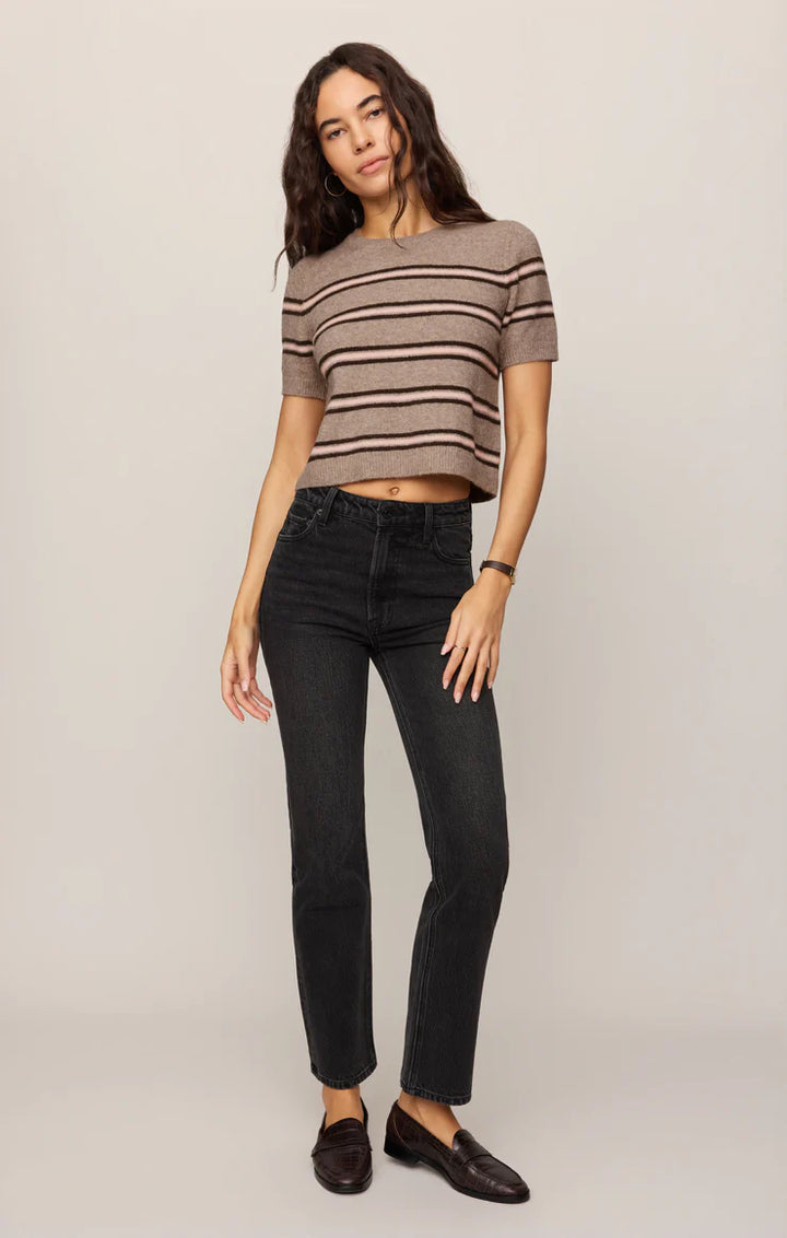 Gatewood Stripe Sweater Tee Heather Ash