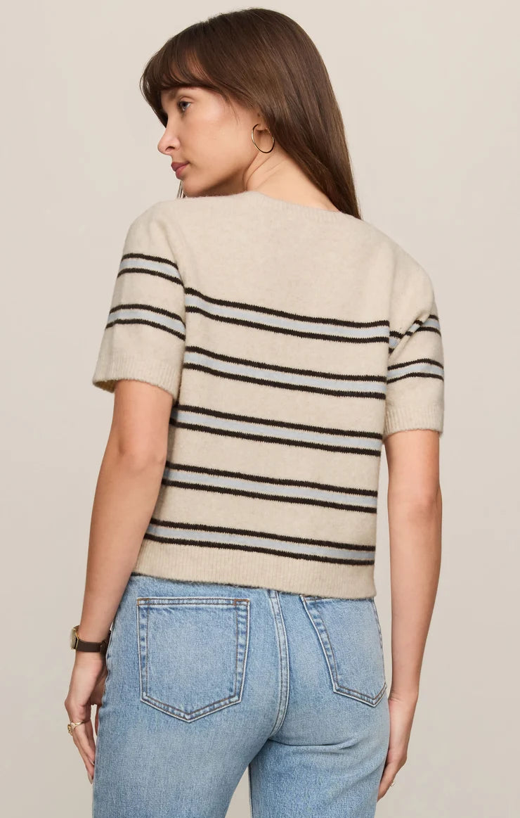 Gatewood Stripe Sweater Tee Oatmeal Heather