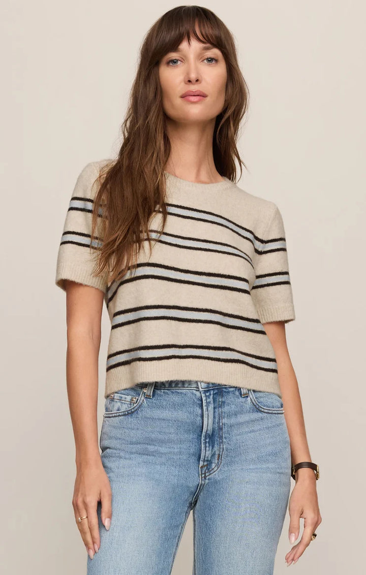 Gatewood Stripe Sweater Tee Oatmeal Heather