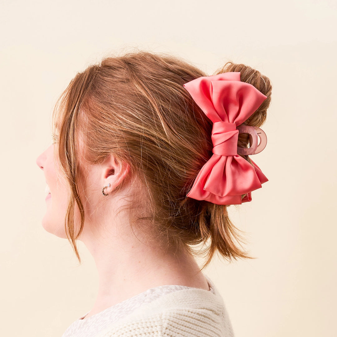 Satin Bow Claw Clip