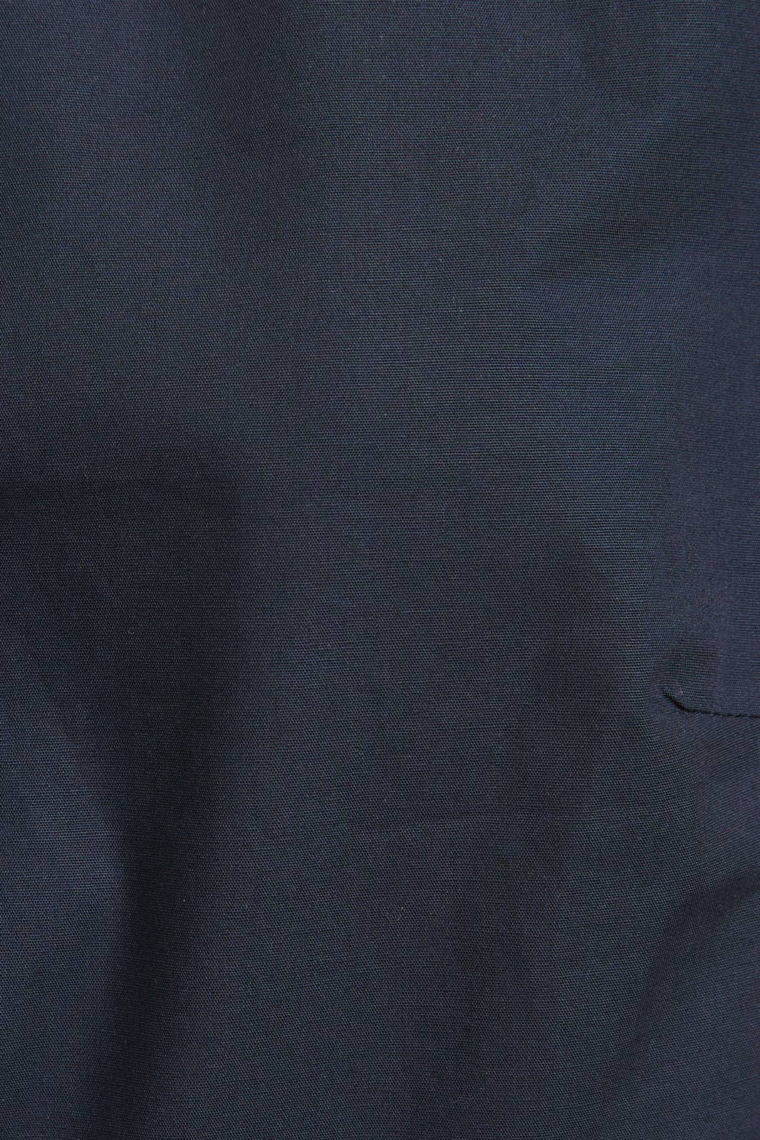 Front Ties Puff Half Sleeve Blouse - Navy