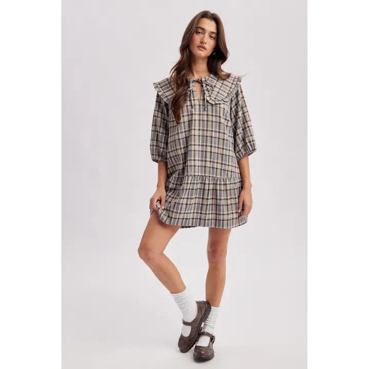 Ivy Plaid Peter Pan Mini Dress