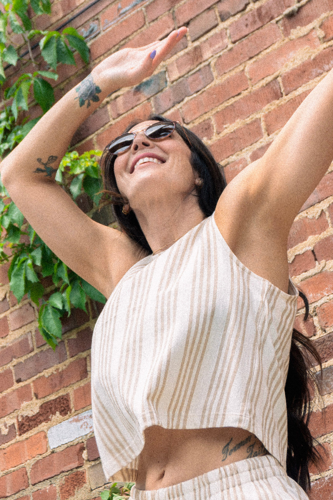 Sloane Knit Stripped Tank in Cloud